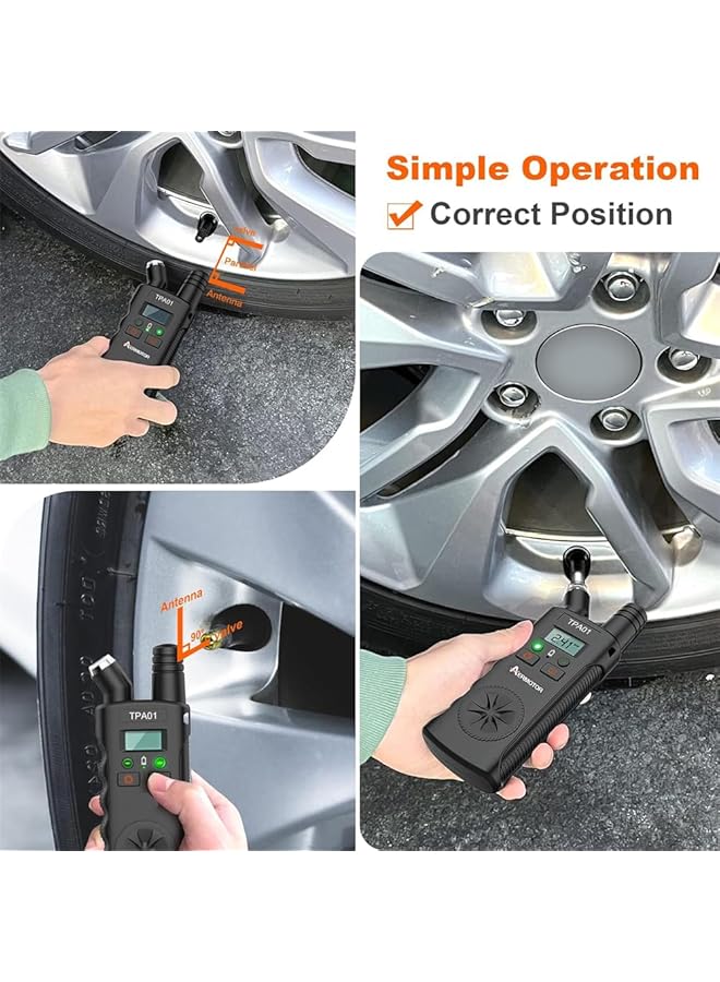 Azonee Tpa01 Tpms Relearn Tool For Gm, Digital Tire Pressure Gauge, 150 Psi, Reset Sensors For Gm Buick, Chevy, Cadillac (Black) - Image 4