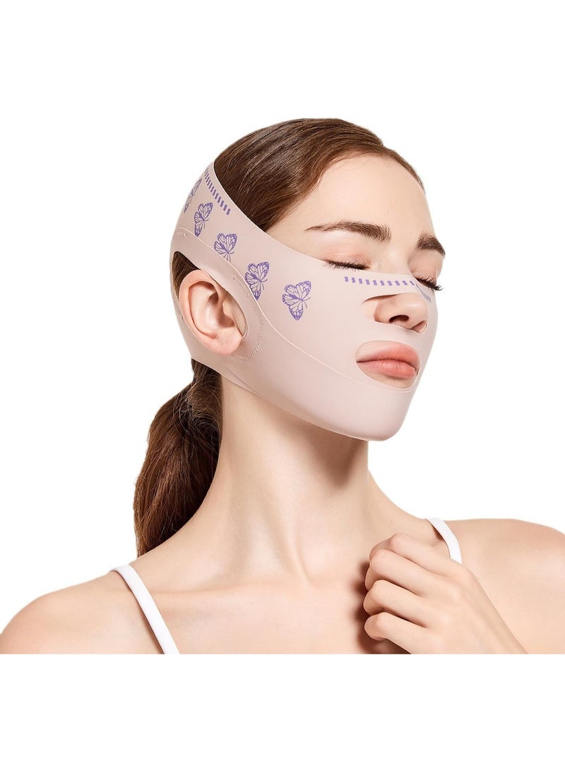 ضمادة النوم لتنحيف الوجه بتصميم حرف V لشد الوجه والاسترخاء وتقليل الذقن المزدوجة والتدليك وتخفيف ترهل الوجه - Image 1