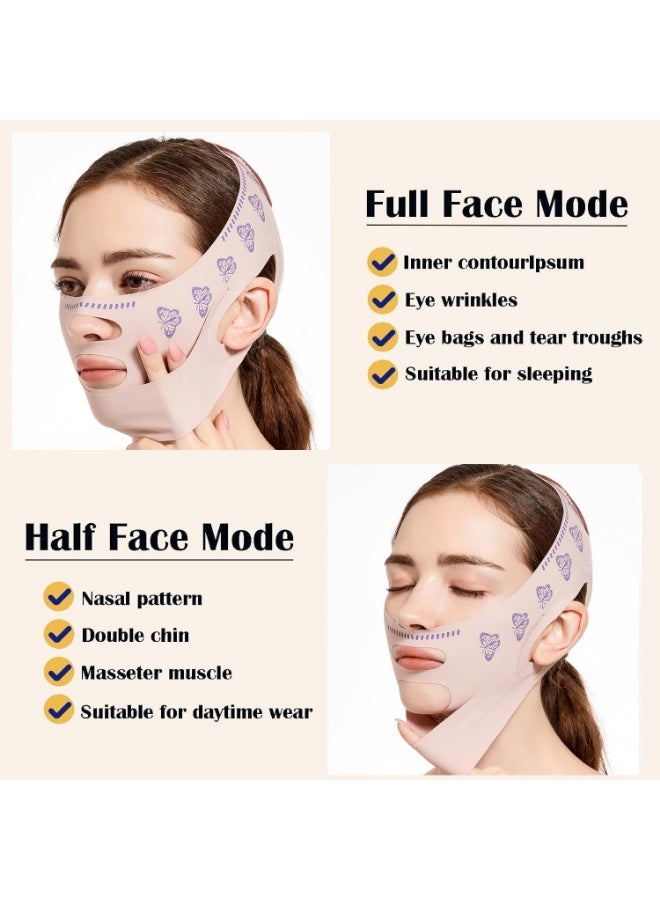 ضمادة النوم لتنحيف الوجه بتصميم حرف V لشد الوجه والاسترخاء وتقليل الذقن المزدوجة والتدليك وتخفيف ترهل الوجه - Image 5
