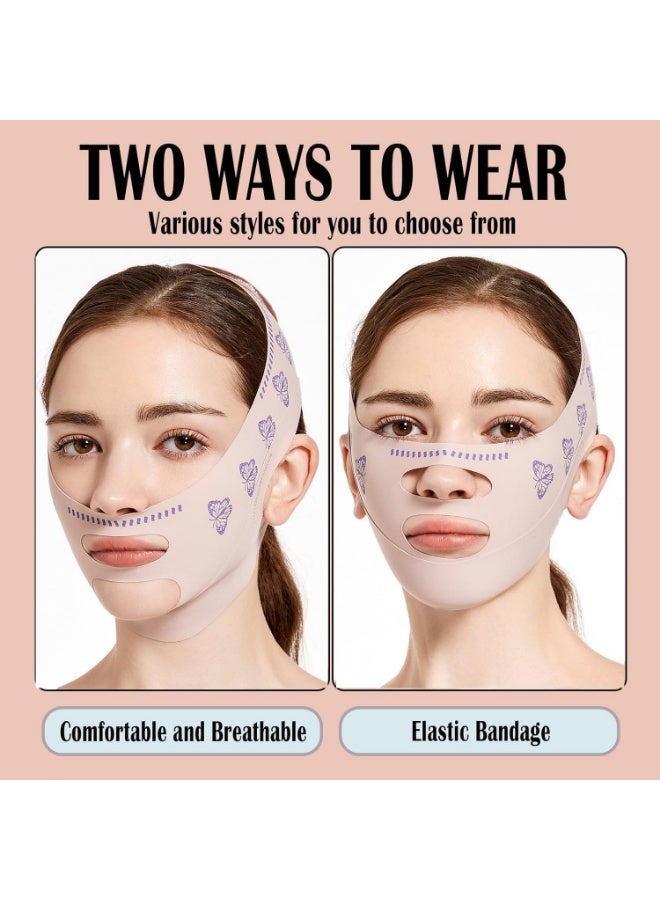 ضمادة النوم لتنحيف الوجه بتصميم حرف V لشد الوجه والاسترخاء وتقليل الذقن المزدوجة والتدليك وتخفيف ترهل الوجه - Image 4