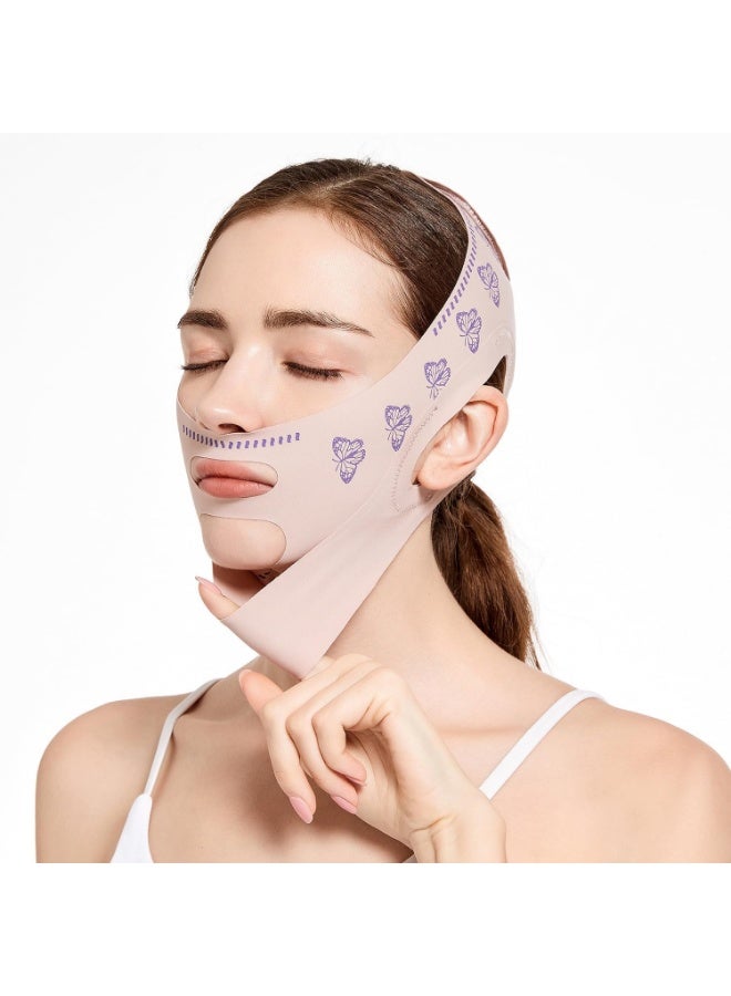 ضمادة النوم لتنحيف الوجه بتصميم حرف V لشد الوجه والاسترخاء وتقليل الذقن المزدوجة والتدليك وتخفيف ترهل الوجه - Image 3