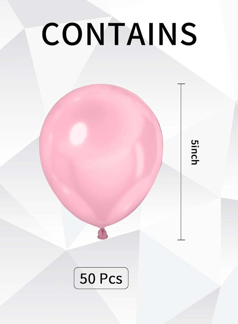 5 inch Metal Balloons Metallic Birthday Baby Shower Wedding Party Decoration Interior 30 pcs Pink - Image 3