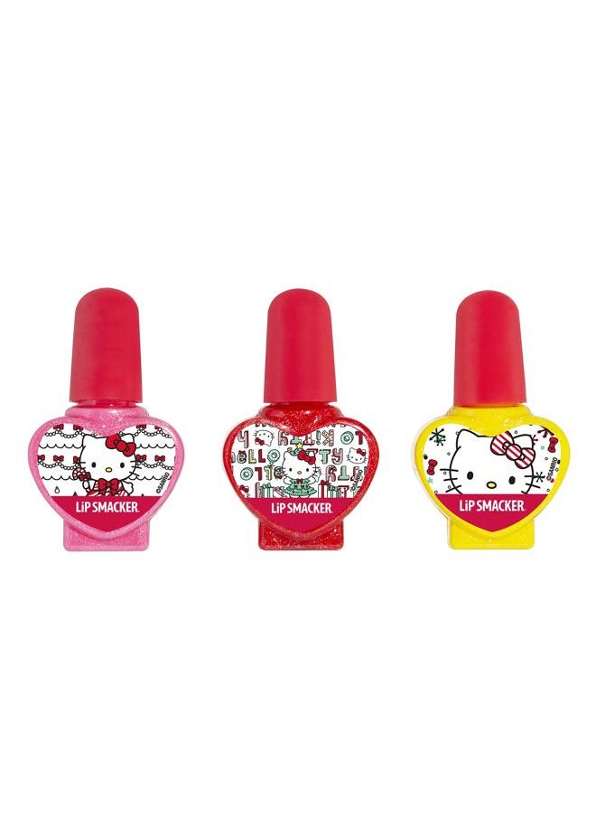Lip Smacker - Nail Polish, 3 Moisturizing, Smoothing Soft Shine, Hydrating & Protecting Fun Flavors, Cruelty-Free & Vegan - Holiday Hello Kitty - Image 1
