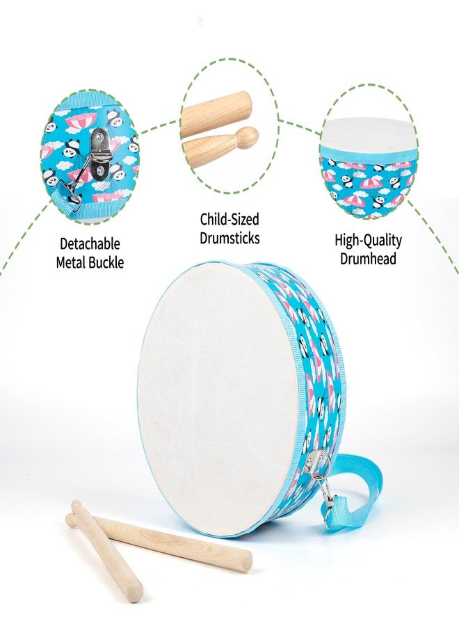 Ubblove Kids Drum Set with Adjustable Strap: Toddler Musical Instrument for Ages 3-5, Wearable Drum Kit with Drumsticks, Educational Percussion Toy for Rhythm Music Development (Blue) - Image 2