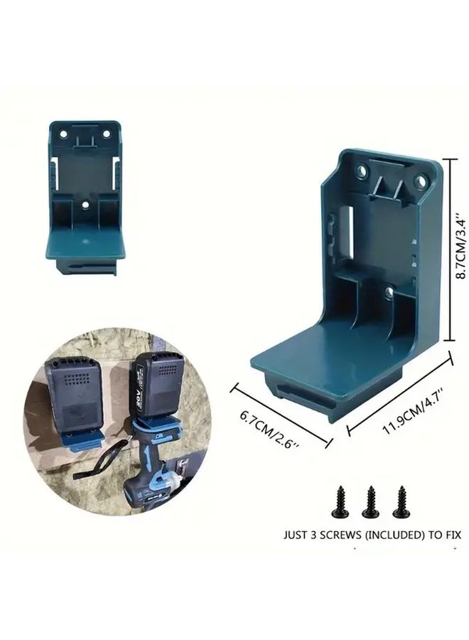 Set Of 5 Dual Purpose Battery Mounts For Power Tools Storage With Assembly Screws - Image 3