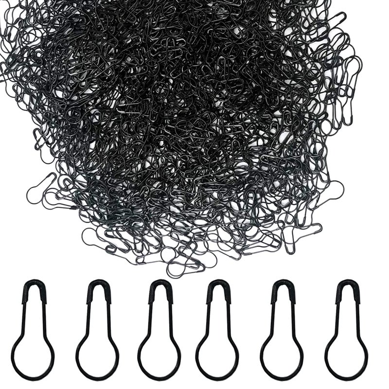Ruidee 1000 pcs Metal Safety Pins Gourd Bulb Calabash Bead Needle Pin Clothing Tag Pin DIY Home Accessories Black
