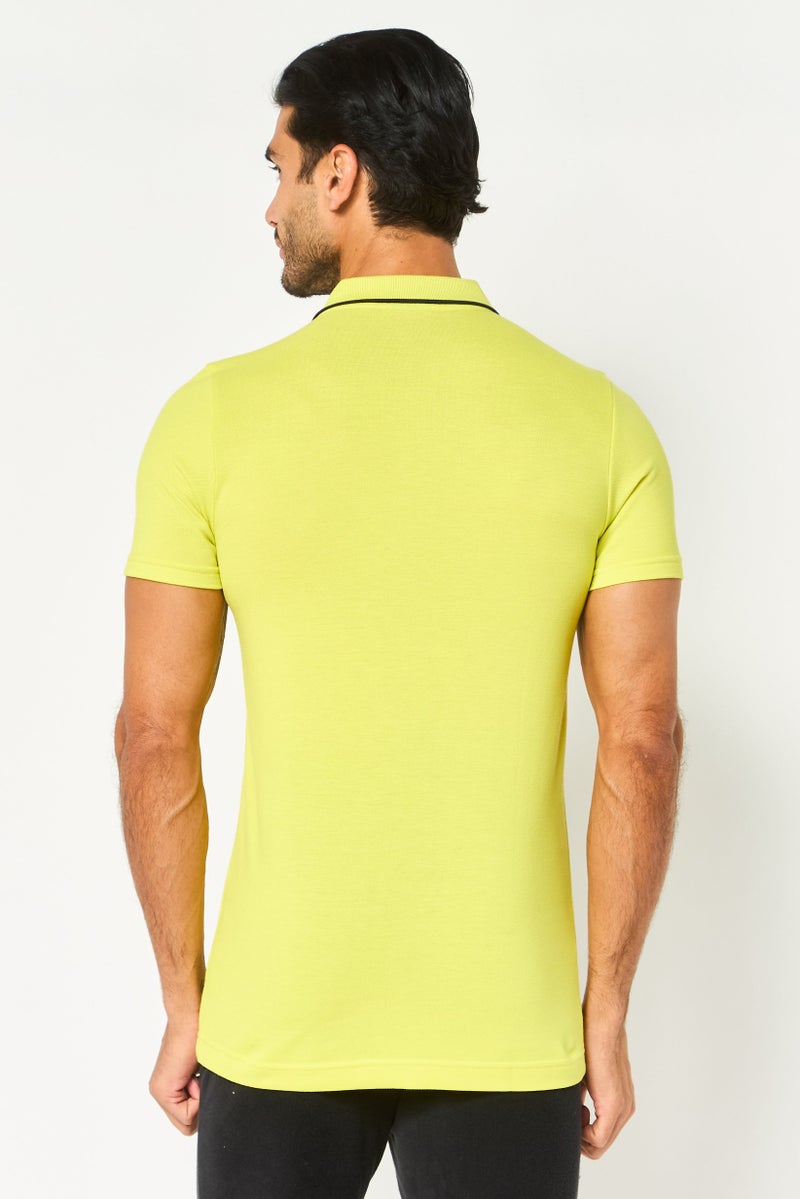 PUMA Men Slim Fit Short Sleeve Outdoor Polo Shirt, Lime Green - Image 2