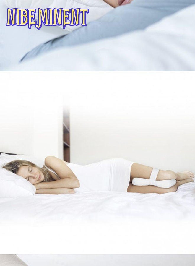 NIBEMINENT Ergonomic Knee Pillow for Side & Back Sleepers - Between Leg & Under Knee Support Pillow with Polyester, Machine Washable, White - Spinal Alignment & Pressure for Better Sleep, Side Sleeper Pillow, Contoured Design, Soft Fabric, Healthconscious Users  - Image 4