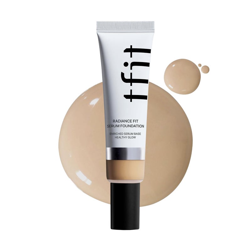 TFIT Radiance Fit Serum Foundation - Flawless Coverage, Dewy finish, Long-lasting, Lightweight, Korean Makeup,1.05 Oz. (N02 Nude, 1.05 Oz.)