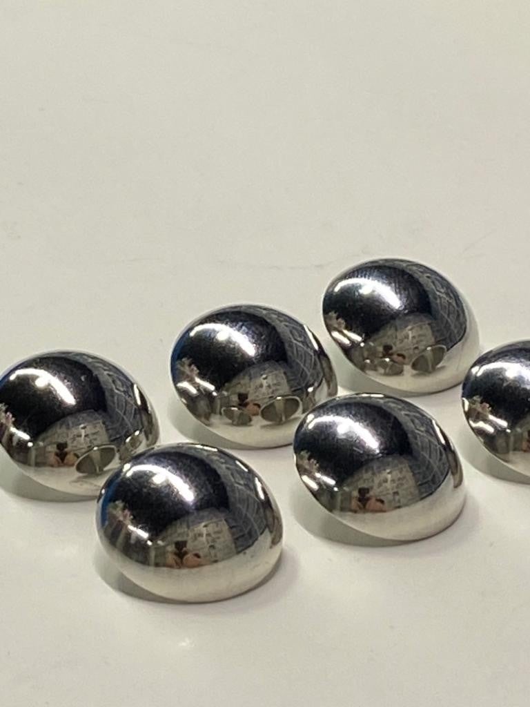 Karan Tuhafiye Karan Haberdashery Trench Coat Jacket Button Set Domed Silver 6 Piece Set 2 cm - Image 3