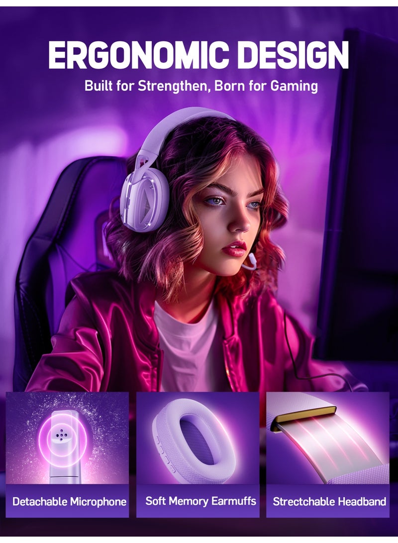 Picun G1 Gaming Wireless Headset Tri-mode 2.4G/Bluetooth/USB-C 3D Surround Sound Spatial Audio ENC HD Mic Headphones Lightweight for Gamer PS5 PC Phone - Image 5