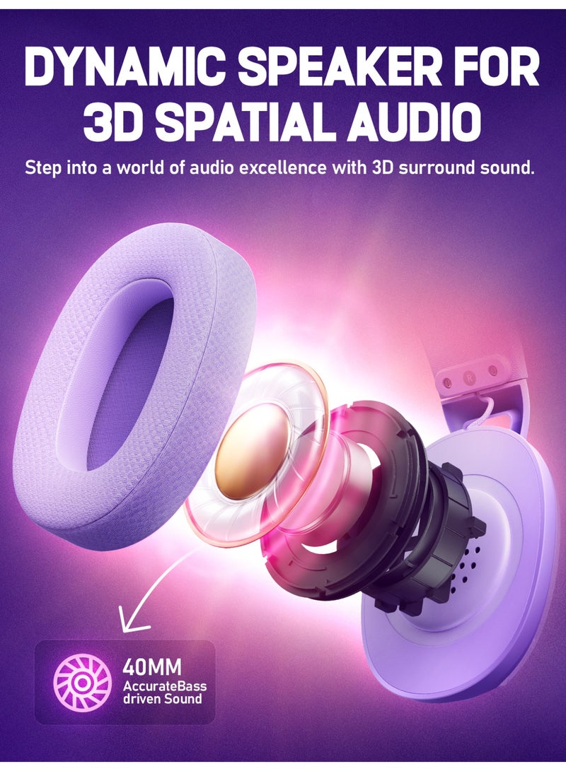 Picun G1 Gaming Wireless Headset Tri-mode 2.4G/Bluetooth/USB-C 3D Surround Sound Spatial Audio ENC HD Mic Headphones Lightweight for Gamer PS5 PC Phone - Image 3