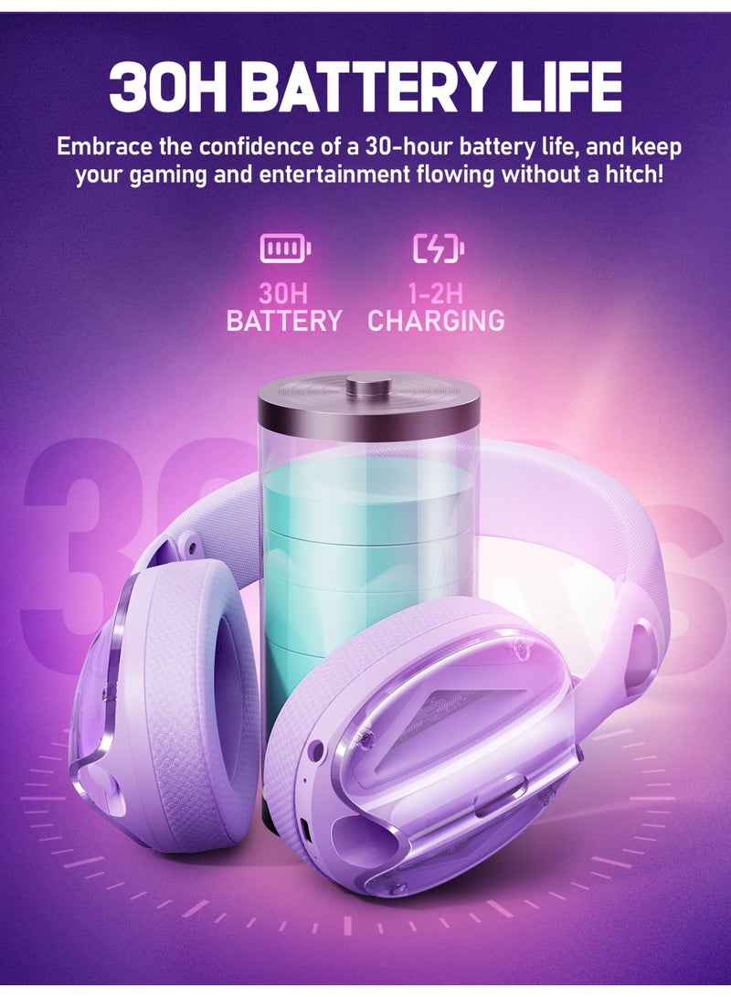 Picun G1 Gaming Wireless Headset Tri-mode 2.4G/Bluetooth/USB-C 3D Surround Sound Spatial Audio ENC HD Mic Headphones Lightweight for Gamer PS5 PC Phone - Image 4