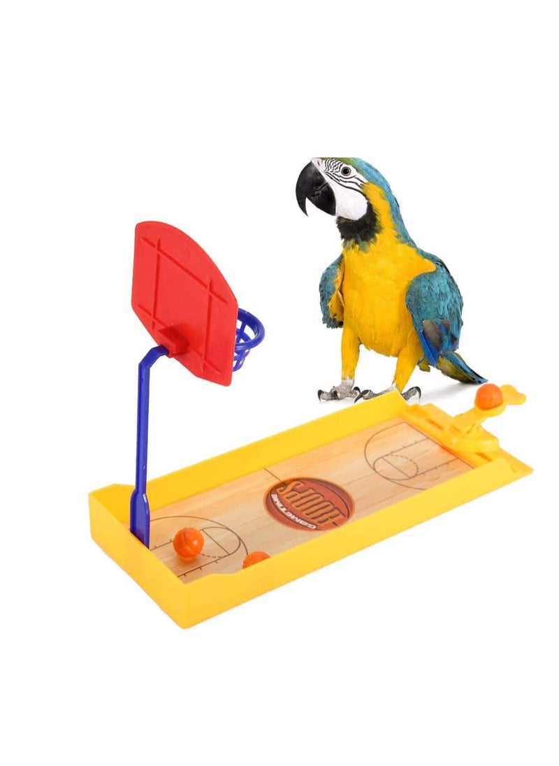 ماركة غير محددة Bird Basketball Toy, Colorful Mini Toy Set, Educational Developmental Parrot Exercise Training with Chew Balls, 