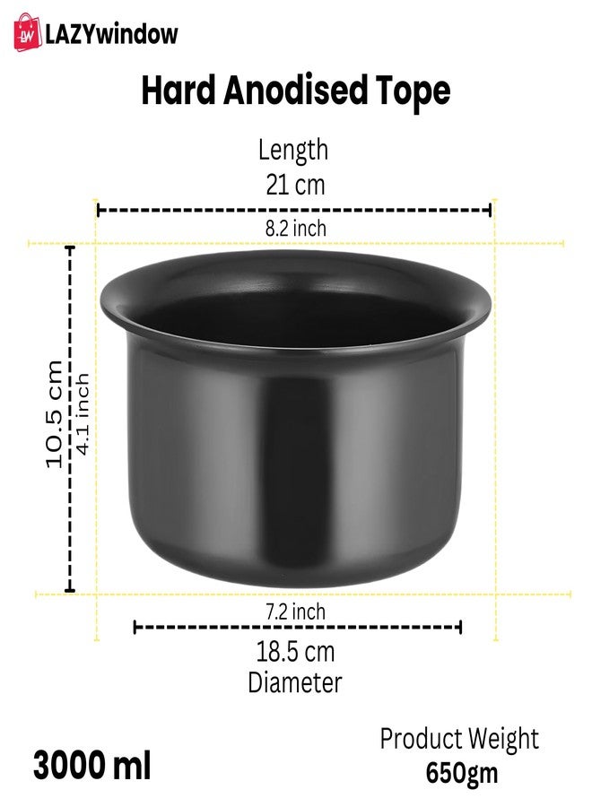 LAZYwindow Cookware Combo, Hard Anodised Tope with Induction Base, Plastic Whisker and Hand Blender - Image 4