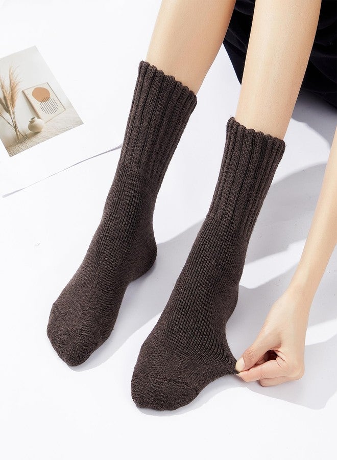 Zando Cozy Warm Winter Socks for Women Soft Slouch Fuzzy Socks Thick Comfy Fleece Socks for Girls Womens Wool Boot Socks Thanksgiving Socks Fall Long Socks C Coffee One Size - Image 5