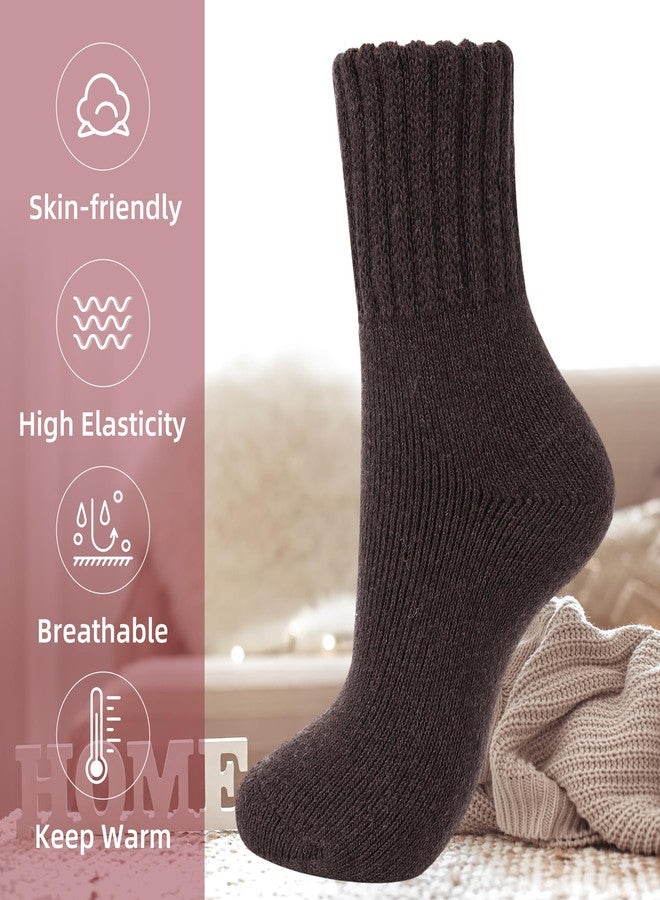 Zando Cozy Warm Winter Socks for Women Soft Slouch Fuzzy Socks Thick Comfy Fleece Socks for Girls Womens Wool Boot Socks Thanksgiving Socks Fall Long Socks C Coffee One Size - Image 4