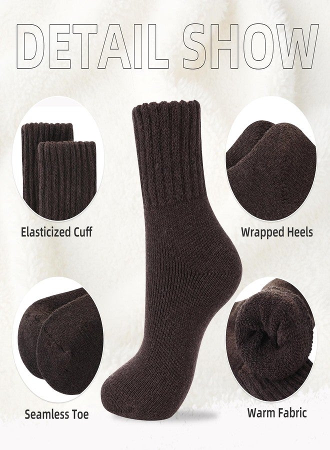 Zando Cozy Warm Winter Socks for Women Soft Slouch Fuzzy Socks Thick Comfy Fleece Socks for Girls Womens Wool Boot Socks Thanksgiving Socks Fall Long Socks C Coffee One Size - Image 2