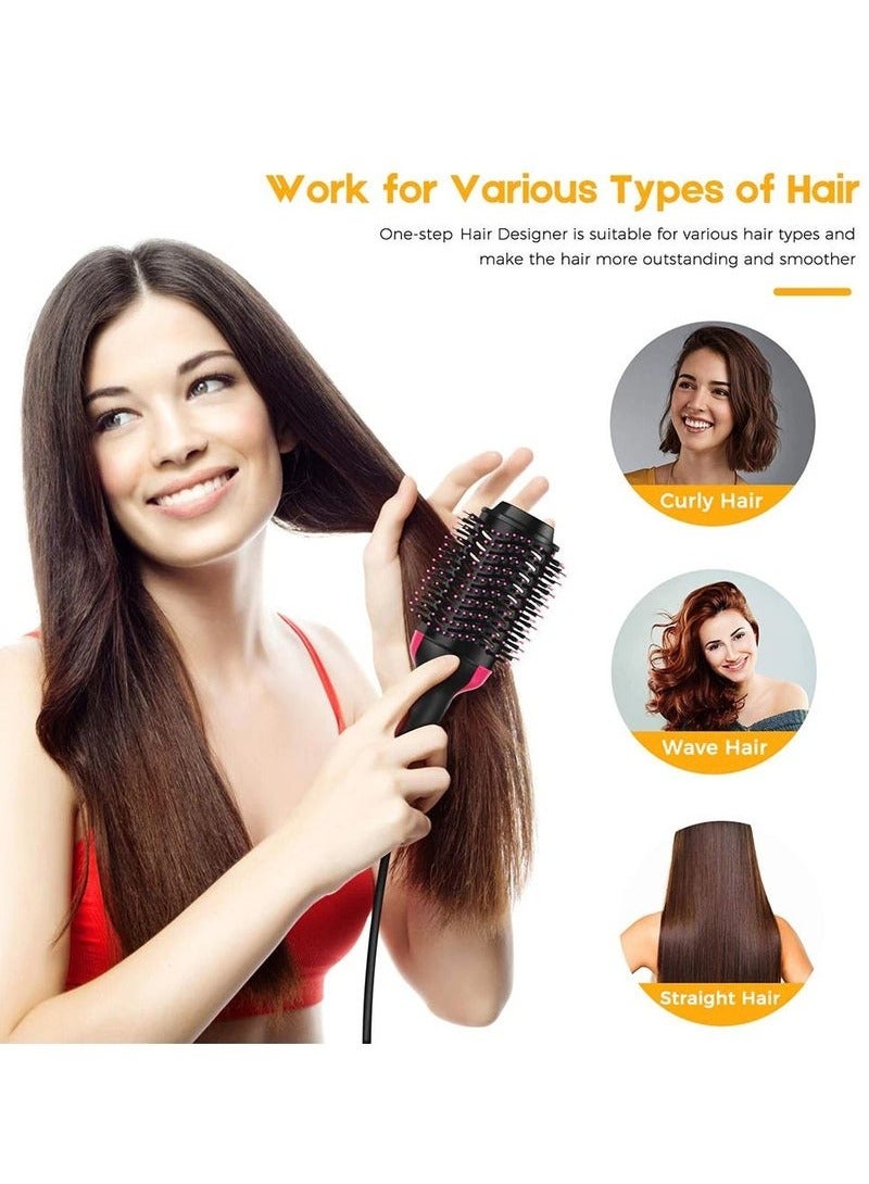 JAJEEK 3-in-1 One Step Hair Dryer and Volumizer - Hot Air Brush Hair Straightener for Fast Drying, Straightening, and Curling | Multifunctional Hair Styling Tool for Smooth, Voluminous Hair - Image 2