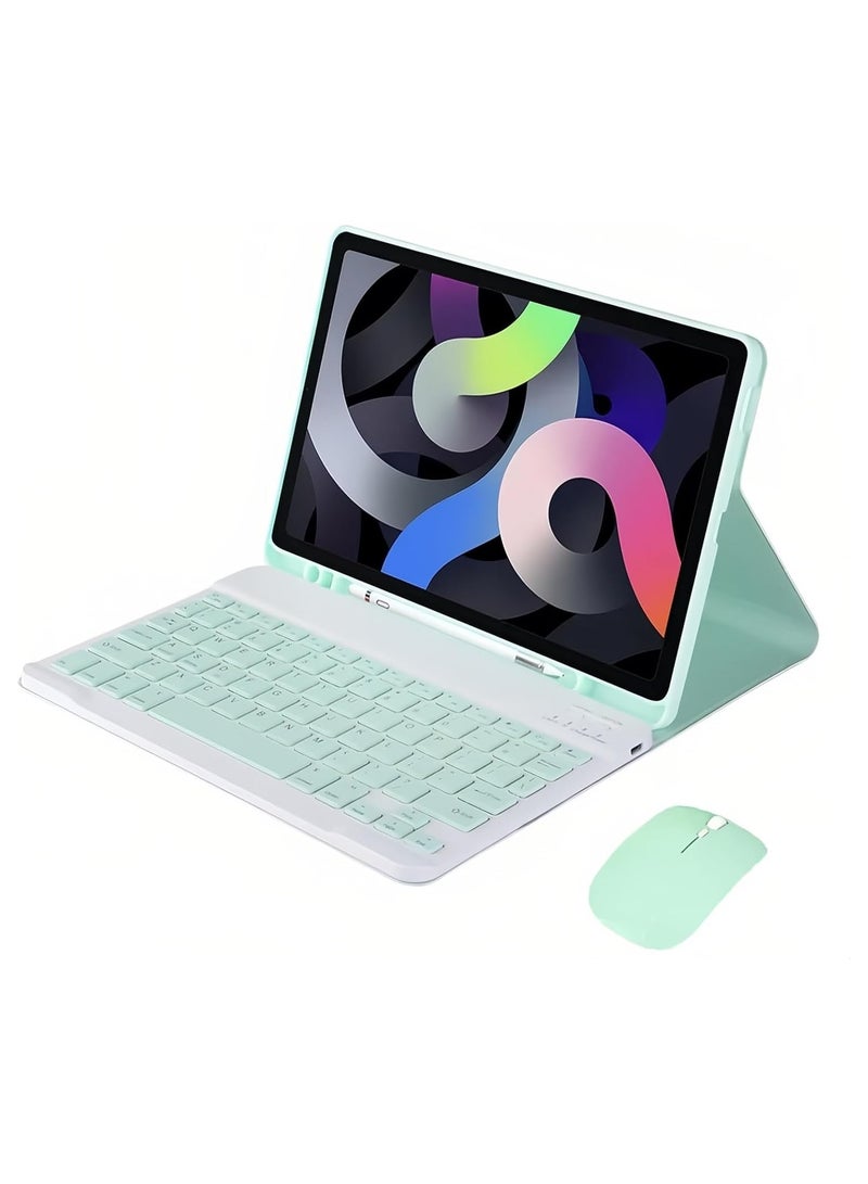 Arabic and English Keyboard Case for Galaxy Tab S10 FE 10.9-inch 2025 (SM-X520/526) with Pen Holder and Bluetooth Mouse, Removable Wireless Keyboard Case Lightweight Protective Case