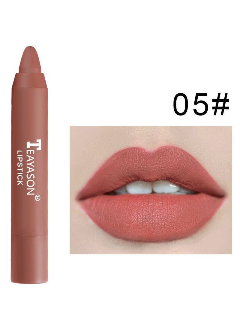 TEAYASON Liquid Matte Lipstick, Velvet Air Moisture Smooth Crayon Lip Stain, 24 Hour Super Stay Natural Nude Lipstick, Long Lasting Waterproof Lip Gloss Lipstick For Women, (No. 5 Single)  - Image 1