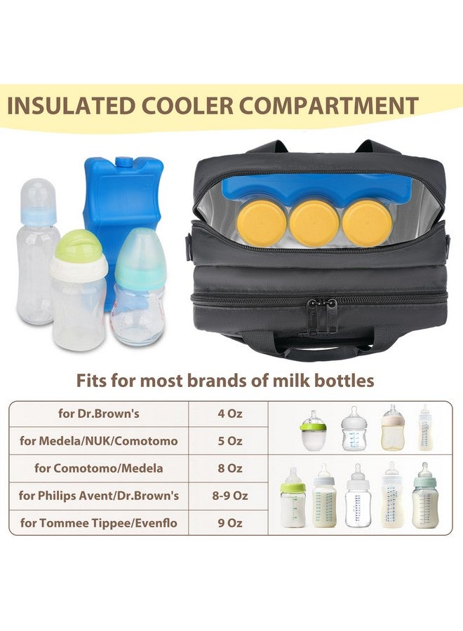 Mancro Mancro Breastmilk Cooler Bag for Travel Fits Baby Bottles Up to 9Oz, Breast Pump Bag with Cooler Compatible with Momcozy/Medela/Elvie/Willow Breast Pump and Waterproof Mat, Black - Image 3