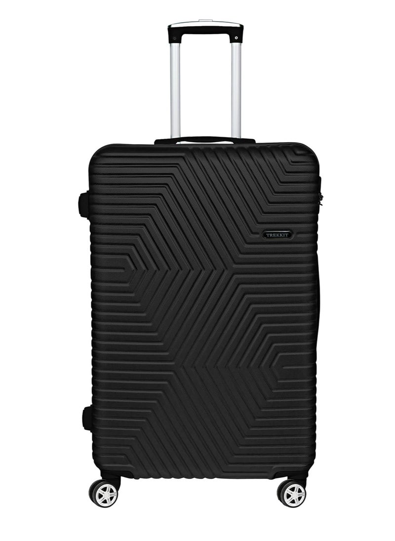 TRAVEL WAY - TrekKit Lightweight 24 inch Checked Suitcase Luggage for 20 kg - Hardshell Suitcase Spinner Luggage for Travel | ABS Luggage with 4 Spinner Wheels (Shine Black, 24 Inches (61 cm)) - Image 1