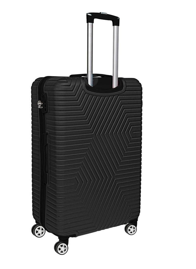 TRAVEL WAY - TrekKit Lightweight 24 inch Checked Suitcase Luggage for 20 kg - Hardshell Suitcase Spinner Luggage for Travel | ABS Luggage with 4 Spinner Wheels (Shine Black, 24 Inches (61 cm)) - Image 1