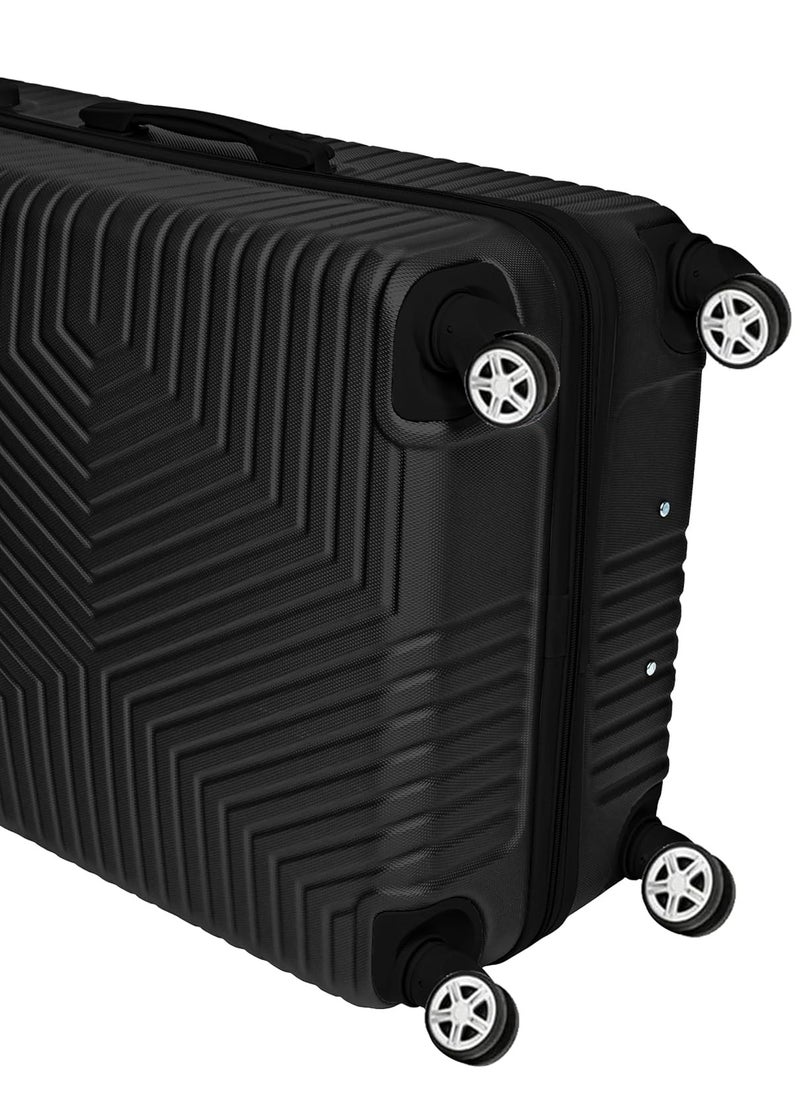 TRAVEL WAY - TrekKit Lightweight 24 inch Checked Suitcase Luggage for 20 kg - Hardshell Suitcase Spinner Luggage for Travel | ABS Luggage with 4 Spinner Wheels (Shine Black, 24 Inches (61 cm)) - Image 1