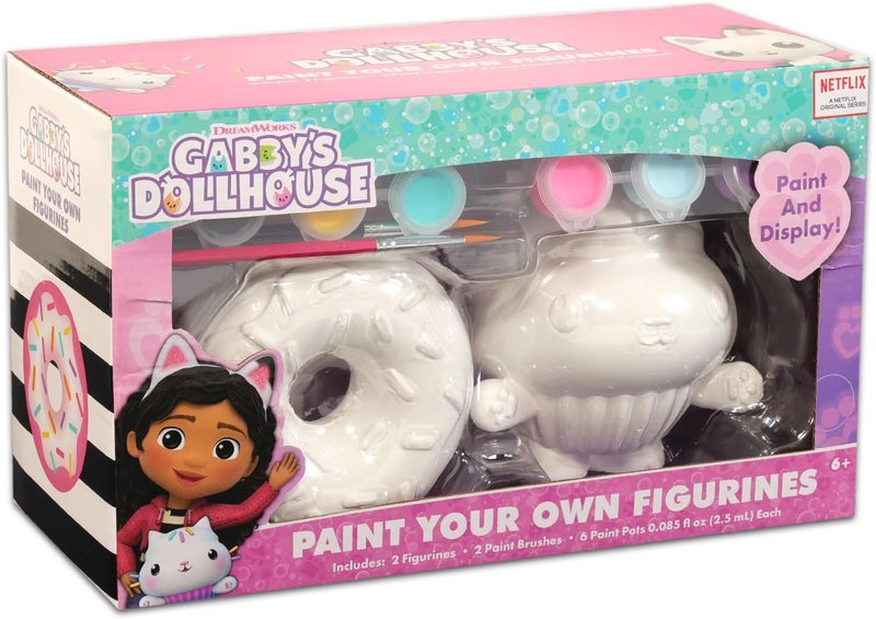 DreamWorks DreamWorks Gabbys Dollhouse Paint Your Own Figurines Set  Bundle with DIY Gabbys Dollhouse Painting Set Plus Stickers More  Gabbys Dollhouse Painting Kit for Kids - Image 2