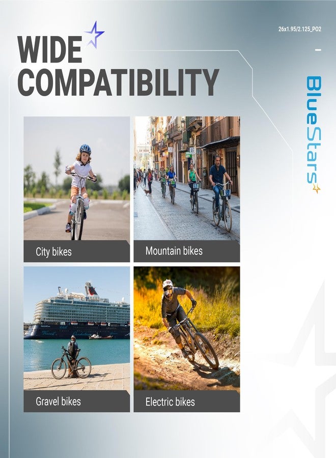 BlueStars 2 Packs Bike Inner Tubes for 26 X 1.75/1.95/2.10/2.125in Bicycle Tires with Schrader Valve - Thick Butyl Rubber Tubes for Mountain, Trail, Cruisers, MTB, Gravel, Enduro, Downhill, City Bikes - Image 3