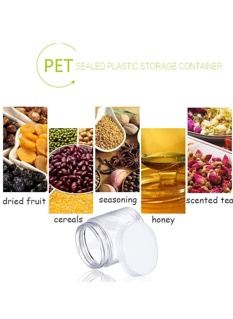 ALSAQER 12 Pieces (500ml) Spice Storage Empty Bottle Refillable Clear Jar/Food Container/Plastic Pet Jars/Cansister Plastic Bottle with Metal Gold Lids  - Image 4