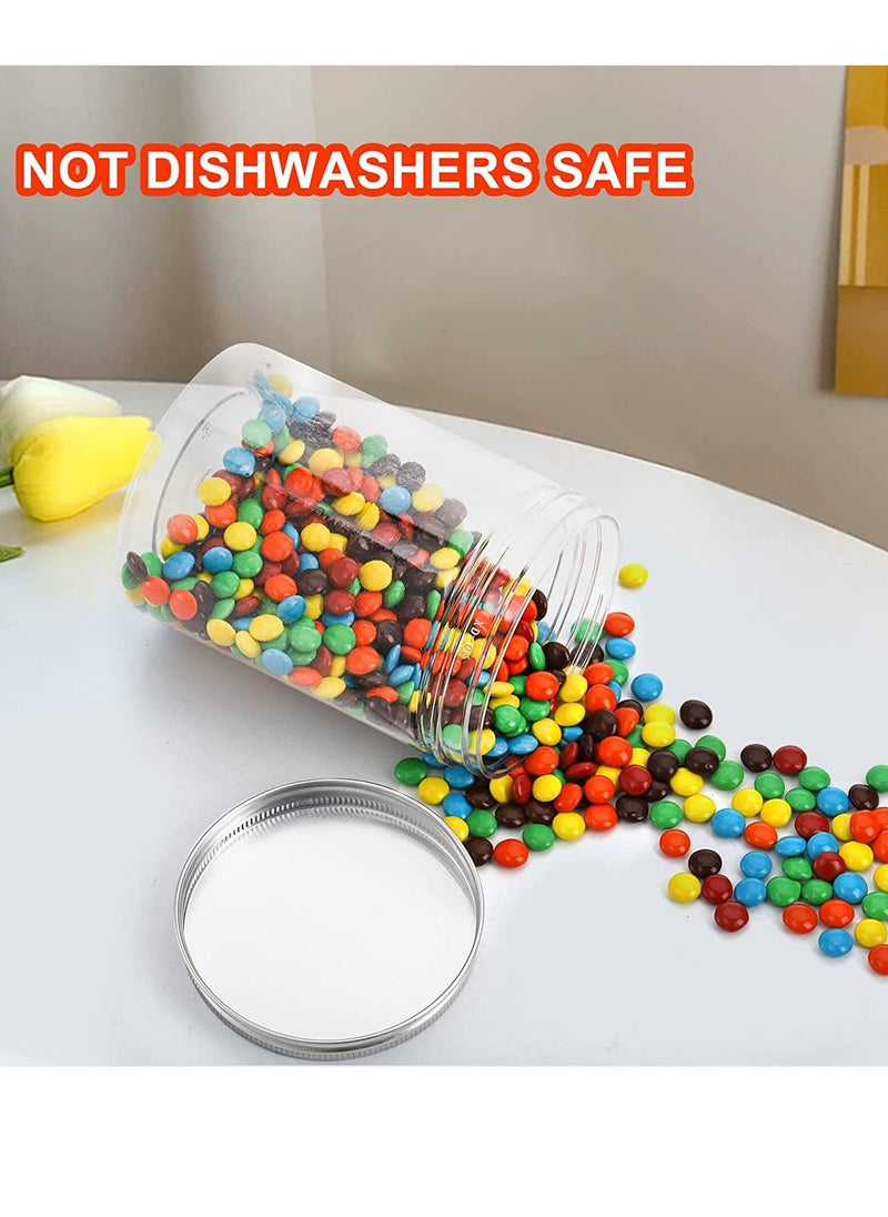 ALSAQER 12 Pieces (500ml) Spice Storage Empty Bottle Refillable Clear Jar/Food Container/Plastic Pet Jars/Cansister Plastic Bottle with Metal Gold Lids  - Image 2
