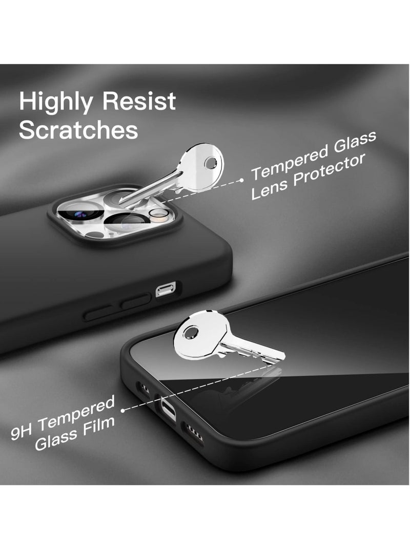 Captaintech iPhone 15 Pro Cover with 2 Pack Screen Protector + 2 Pack Camera Lens Protector Liquid Silicone Full Body Protection Shockproof Drop Protection Case 6.1 inches - Image 3