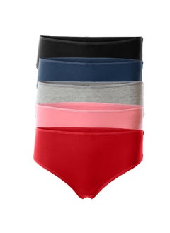 Mesery Bundle OF Five Brief Smooth Cotton Hipster Panties Multicolour  - Image 1