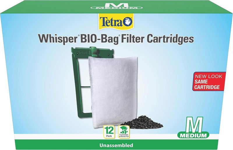 Tetra Whisper BIO-Bag Filter Cartridges - Medium Size for Freshwater and Marine Aquariums, 12 Pack - Image 1