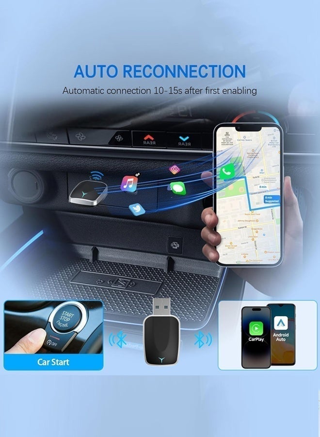 ديقيساند Wireless CarPlay Adapter,CarPlay Adapter for iPhone,Convert Wired to Wireless Apple CarPlay Adapter, Low Latency CarPlay Adapter,for apple car play wireless adapter, USB-A & USB-C Compatible - Image 4