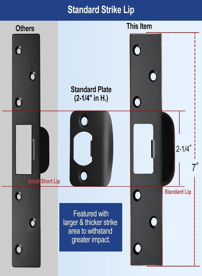 MOSECYOU Door Strike Plate 7" Oil Rubbed Bronze 1 Pack - Image 2
