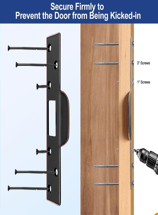 MOSECYOU Door Strike Plate 7" Oil Rubbed Bronze 1 Pack - Image 4