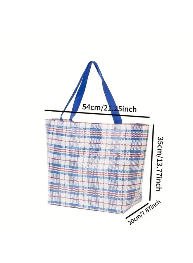 Classic Blue Foldable Shopping Bag Large Capacity Durable PP Material Reusable For Groceries Travel Storage - Image 3