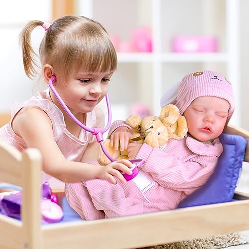 Aori Reborn Baby Dolls Girl - 18'' Realistic Sleeping Newborn - Lifelike Hand-Painted Vinyl Baby Doll with Doll Accessories Set - Weighted Body for Cuddling, for Collectors & Kids 3+ - Image 3