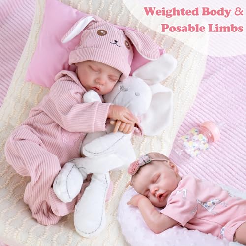 Aori Reborn Baby Dolls Girl - 18'' Realistic Sleeping Newborn - Lifelike Hand-Painted Vinyl Baby Doll with Doll Accessories Set - Weighted Body for Cuddling, for Collectors & Kids 3+ - Image 4