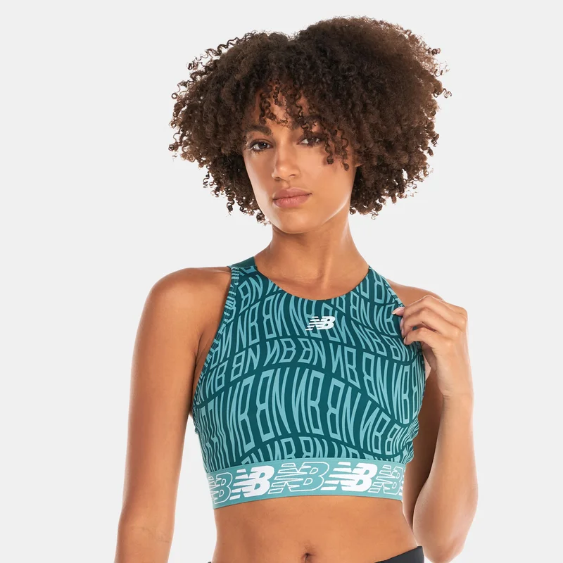 New Balance Women's Relentless Printed Cropped Sports Bra