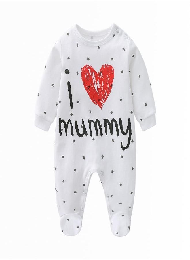 AOMOMO AOMOMO Unisex-Baby Clothes Newborn Twins I Love Mummy I Love Daddy Bodysuit Twins 2 Pack (Newborn)  - Image 2