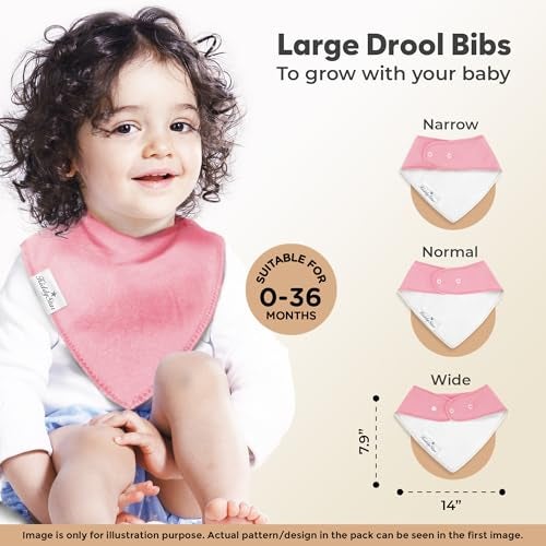 KiddyStar Drool Bibs for Babies – Organic, Unisex, Soft Absorbent Teething Bibs with Adjustable Snaps - Image 4