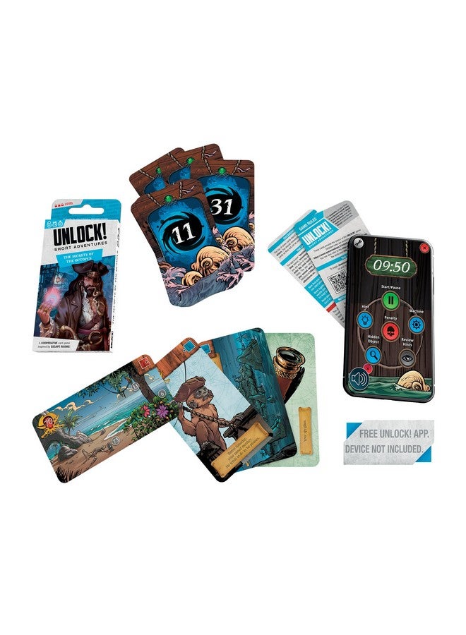 Space Cowboys UNLOCK! Short Adventures 6: The Secrets of The Octopus - Immersive Escape Room Card Game for Kids and Adults, Ages 10+, 1-6 Players, 45 Minute Playtime, Made by Space Cowboys  - Image 2