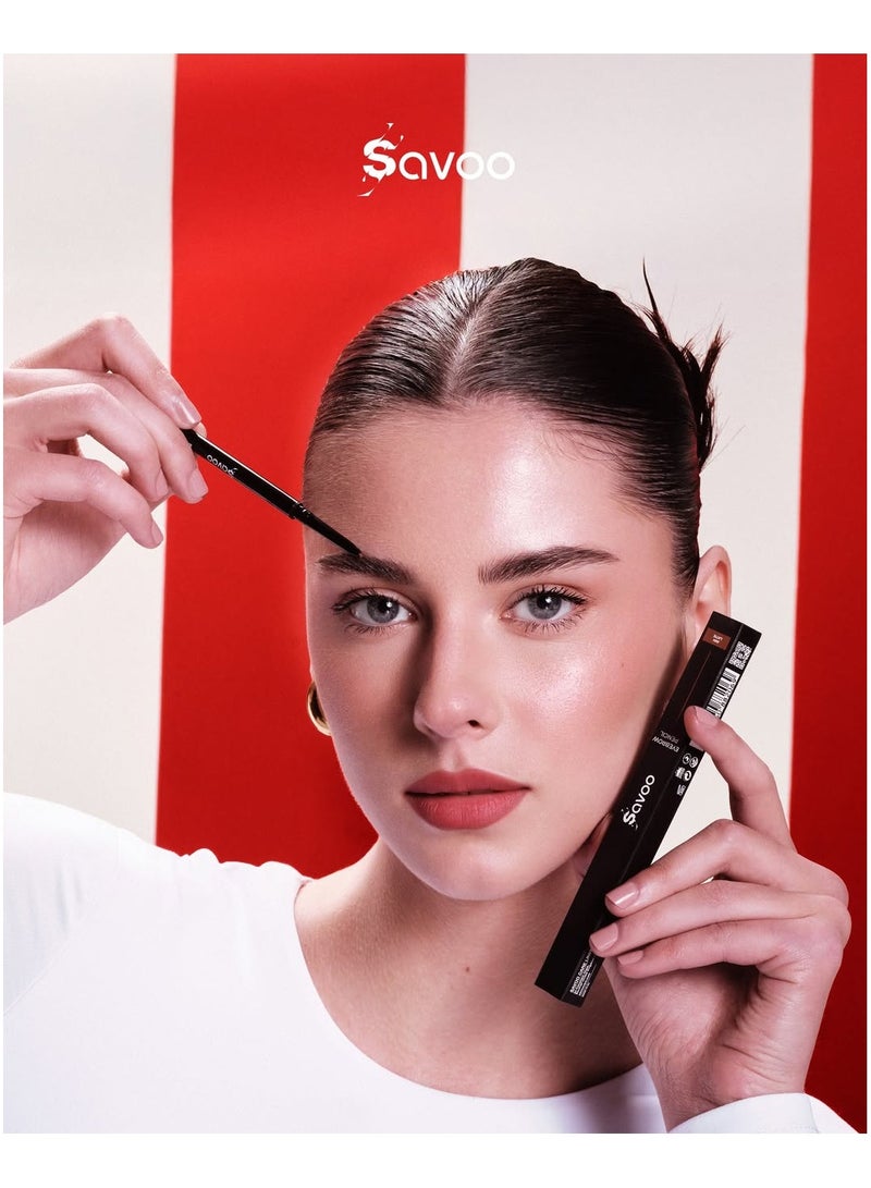 Savoo Eyebrow Pencil – Chocolate Mocha | Natural Matte Finish, Smudge-Proof & Cruelty-Free - Image 4