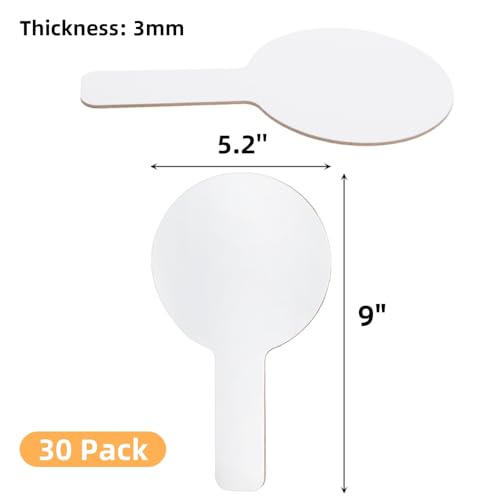 Cididu 30 Pack Dry Erase Answer Paddle Mini White Boards Double Sided Handheld Paddles Thickened Auction Paddles Small Dry Erase Signs Boards for Students Classroom Teachers School Supplies - Image 3