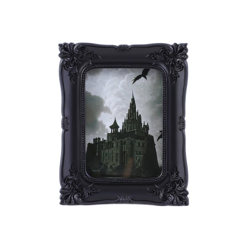 SIKOO 2.5 X 3.5 Vintage Picture Frame Small Black Gothic Picture Frame Tabletop and Wall Mount Gothic Halloween Home Decor Vintage Wall Decor - Image 1