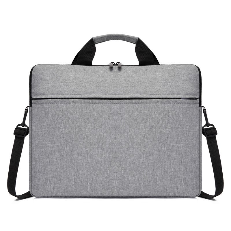 2024 New Style Thin Portable Laptop Bag Printable LOGO Lightweight Inner Bag Business Shoulder Crossbody Bag short version gray